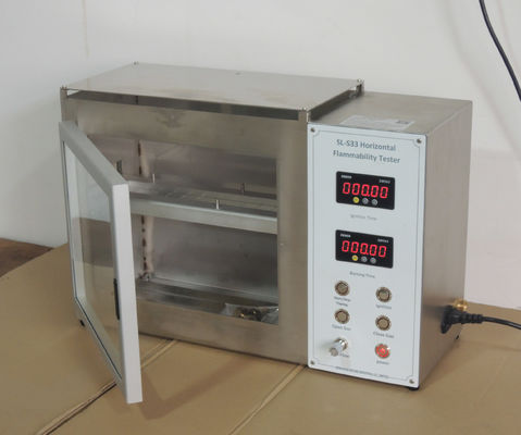 Fire Nozzle Dia9.5mm Horizontal Flammability Tester , FMVSS 302 Flammability Testing Machine