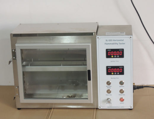 Fire Nozzle Dia9.5mm Horizontal Flammability Tester , FMVSS 302 Flammability Testing Machine