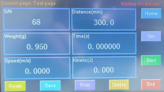 0.007M/S Kinetic Energy Tester Sensor Distance Select 100-500mm