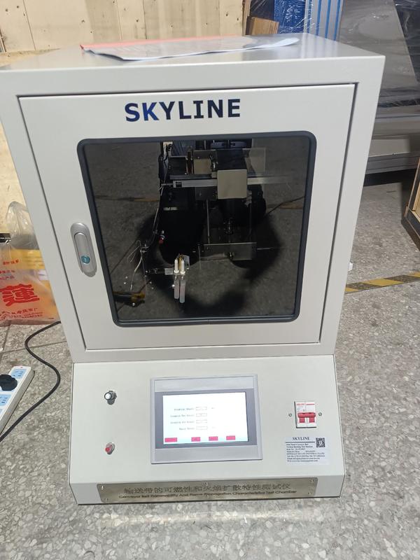 ISO 340 AS1334.10 Conveyor Belt Vertical Burning Tester with 10.5mm Bunsen Burner and 0°～45° Adjustable Rotation for Flammability Testing